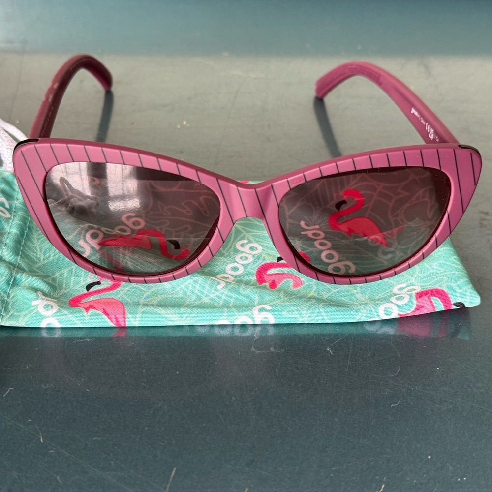 Goodr Glam G limited edition Cherry pinstripe Cat-Eye Sunglasses